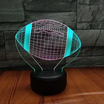 

American Football Ball Night Lamp 3D Hit Color Hoom Decor Bedroom Decorative Lamp Child Kids Nightlight Gift LED Night Light