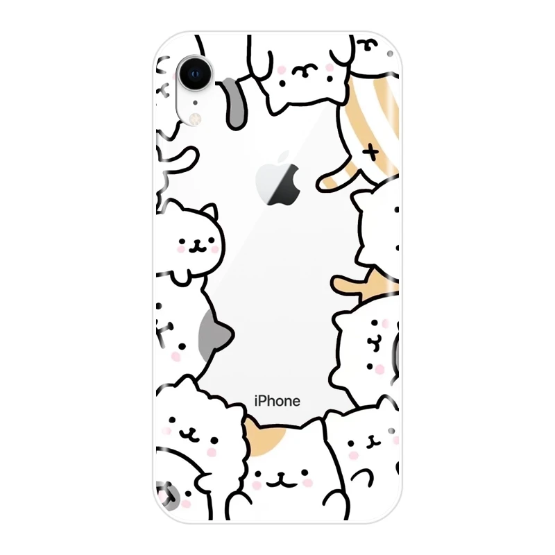 Чехол для телефона из ТПУ Apple iPhone 6 S 7 8 X XR XS Max силиконовый милый мягкий чехол с