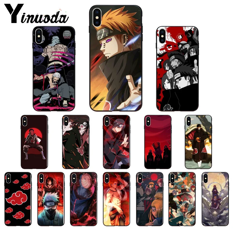 Yinuoda мягкий чехол для телефона из ТПУ с японским аниме Наруто Акацуки iPhone X XS MAX 6 6s 7