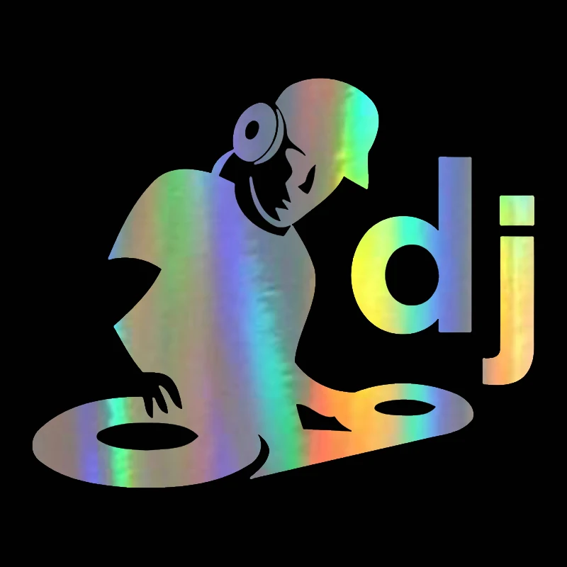 1411.5CM Car Sticker Vinyl Music Club DJ Reflective Personalized Stickers Motorcycle Decal Sticker On Car BlackSilverLaser (4)