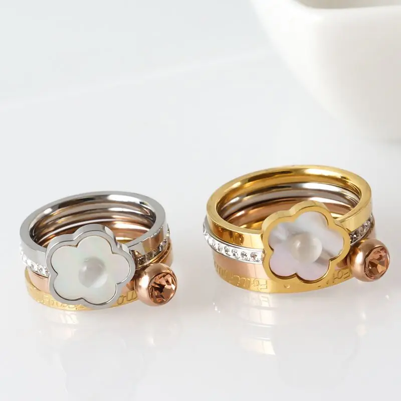 

Fashion Shell Charms CZ Beads Wedding Party Women Men Rings Classic Crystal Hollow Gothic Rings bague femme