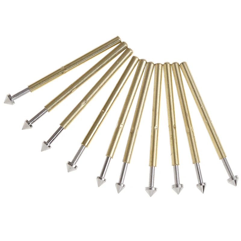 

100 Pieces P75-E2 / P75-E3 Spring Test Probe Pogo Pin 1.3mm Conical Head Gold Plated 1.0mm Thimble Wholesale