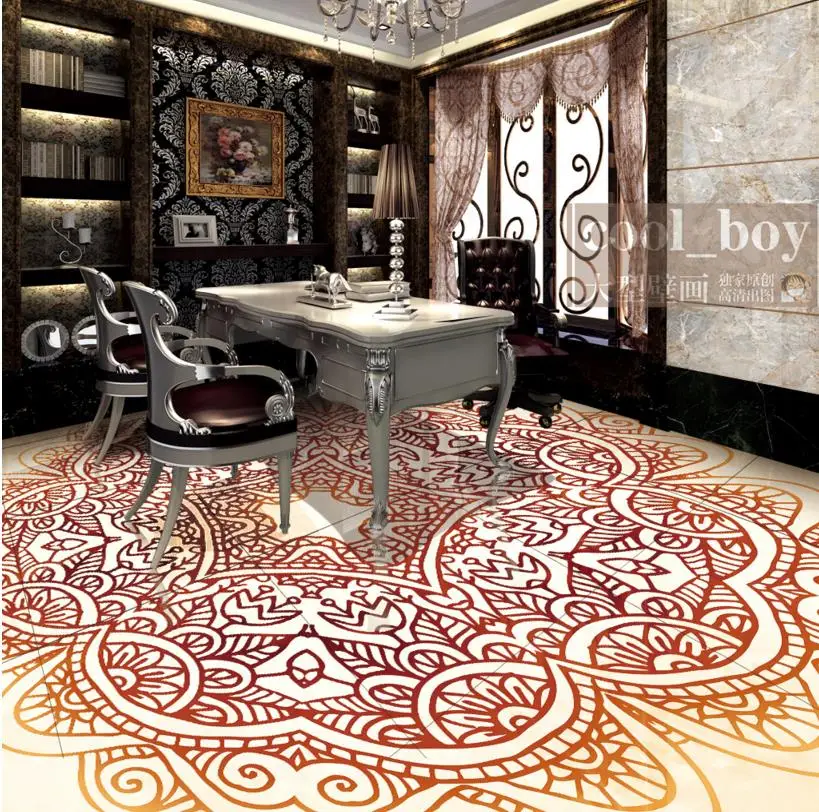 

3d flooring wallpaper HD European simple pattern 3d floor self -adhesive wallpaper waterproof PVC wallpaper 3d floor painting