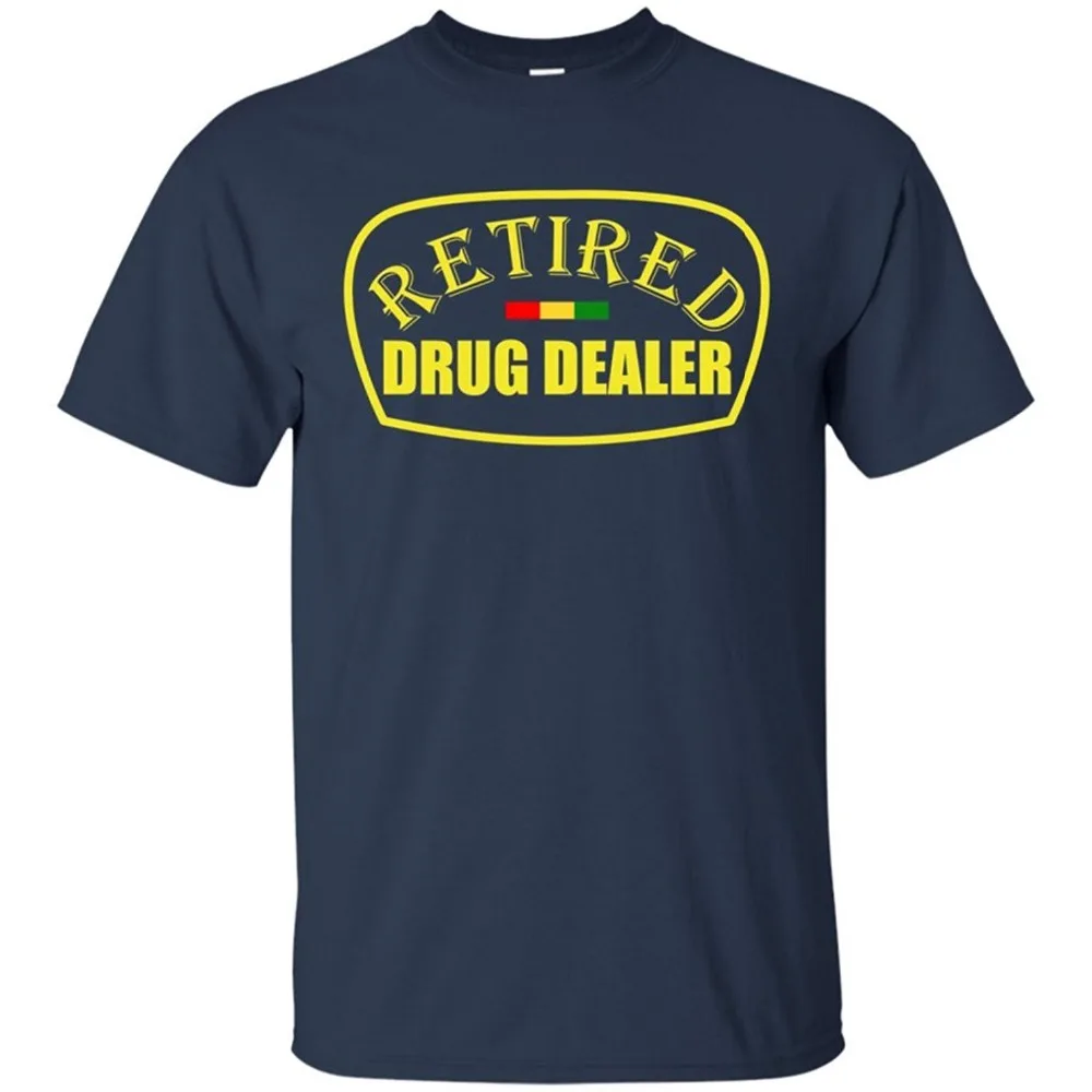 

2017 Fashion casual streetwear Retired Drug Dealer New Leaf T Shirt - Navy Unisex Cotton Tee Shirts Short-sleeve Designer shirts