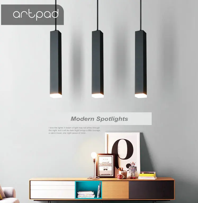 

Artpad Northern Europe Simple Loft Pendant Light Dining Room Coffee Bar The Front Desk White Black Creative lamp