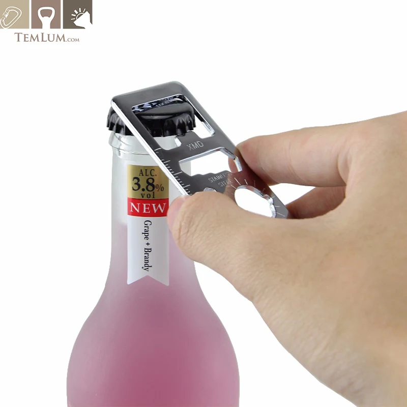 

TEMLUM Funny Trinket High Quality Zinc Alloy Stainless Steel Multifunctional RectanglelRuler Shaped Bottle Opener Bar Tool Gift