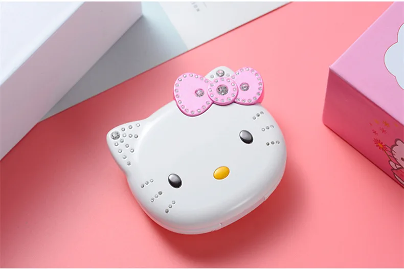 Hello Kitty K688+ милый мини-телефон для девочек, четырехдиапазонный флип-мобильный телефон с мультипликационным принтом, разблокированный детский мини дешевый мобильный телефон H-Mobile