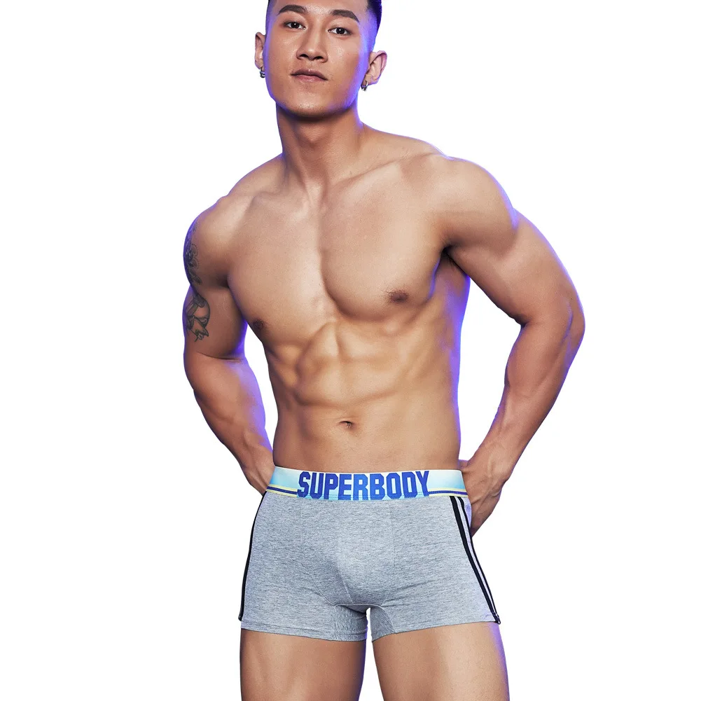 Men Boxers Underwear Cotton Tight Sexy Ropa De Hombre Calsoncillos Hombre Cueca Masculina Calzoncillo Hombre Ondergoed Mannen - Цвет: grey