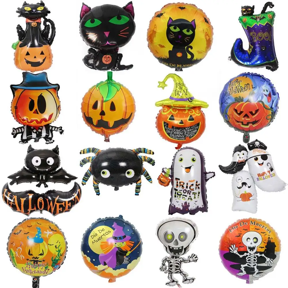 

Halloween Pumpkin Ghost Balloons Halloween Decorations Spider Foil Balloons Inflatable Toys Bat Globos Halloween Party Supplies