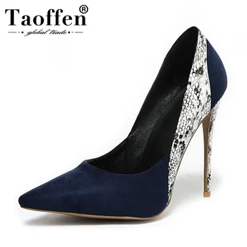 

TAOFFEN Plus Size 34-45 Super High Heel Women Pumps Spring Mixed Colors Party Wedding High Heel Shoes Women Night Club Footwear