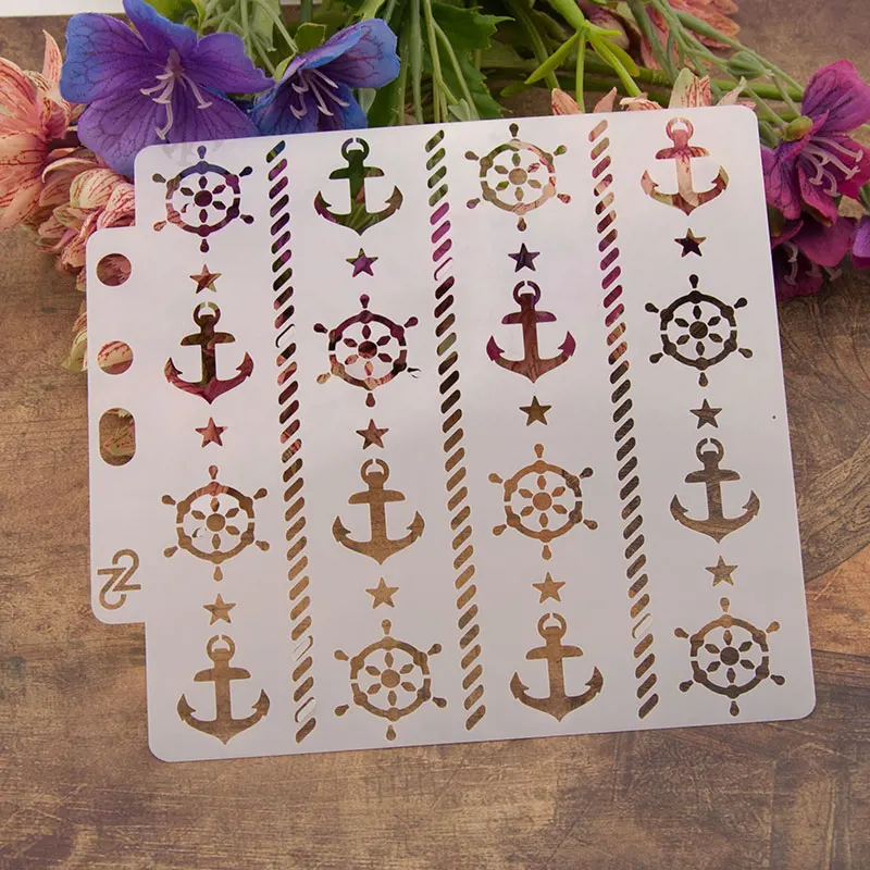 

13cm Anchor Wheel Craft Layering Stencils Wall Painting Scrapbooking Stamping Embossing Album Decorative Paper Card Template