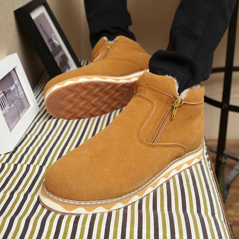 2016 Fashionable Winter sheepskin font b Men s b font font b boots b font plus