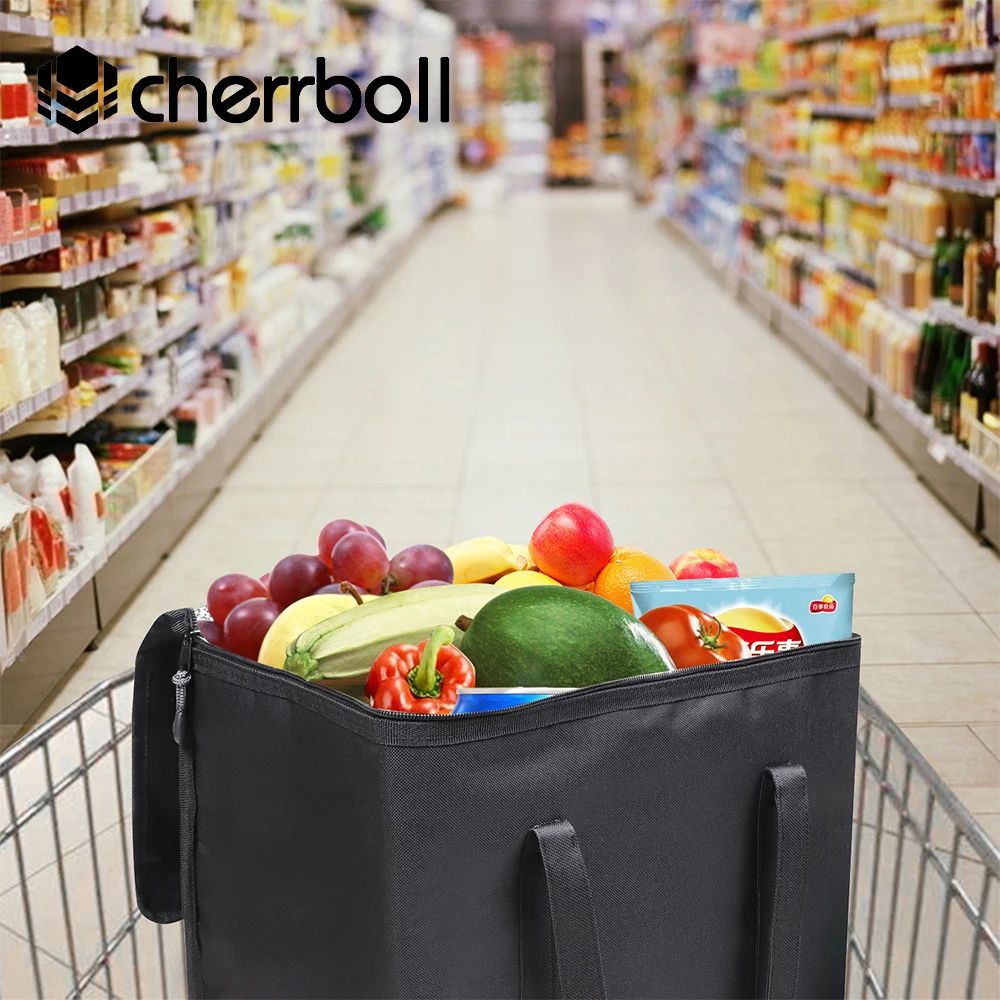 Cherrboll многоразовые для бакалейный продуктов коробка для покупок сумки Большие премиум ручки и усиленный нижний изолированный ящик-охладитель для пищевых продуктов сумки