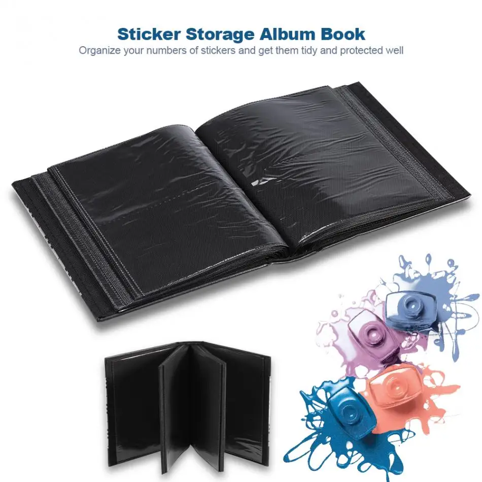 

Nail Art Sticker Display Photo Storage Album Book 200Pcs Lattice Manicure Stickers Scrapbook Nail Stickers Storage Tool