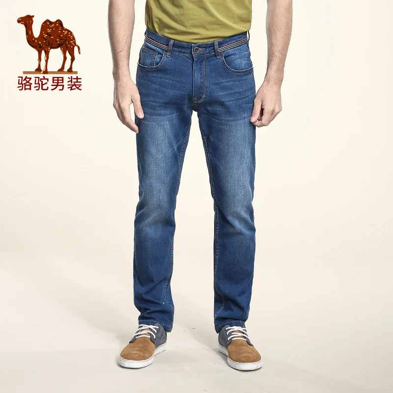 Camel 2016 Men Jeans Mid waist Zipper Straight Long Denim Trouser Male X6X316400