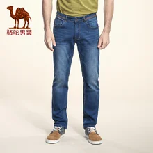 Camel 2016 Men Jeans Mid waist Zipper Straight Long Denim Trouser Male X6X316400