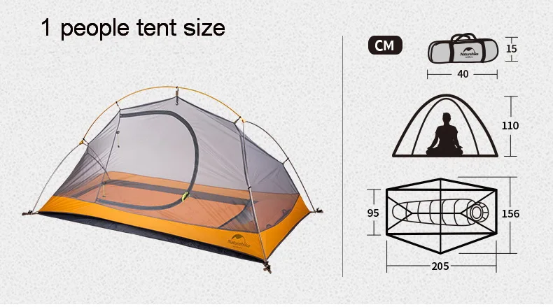 Barracas à Prova Barraca de Acampamento Naturehike Ciclismo Único Dwaterproof Água 1 2 Pessoa Mochila Trekking Montanha Pu4000 Ultraleve 14 Esporte e Lazer