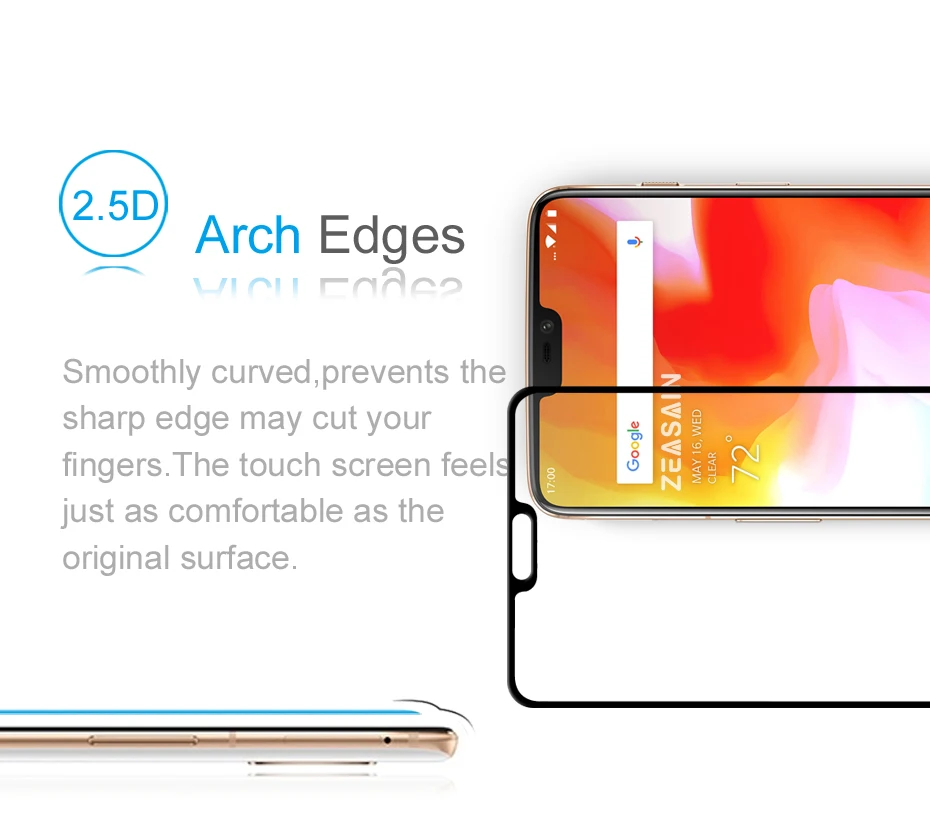 2 Pack Original ZEASAIN Screen Protector For OnePlus 6 One Plus 6 OnePlus6 1+6 Full Cover Tempered Glass 2.5D Real 9H Glass Film (9)