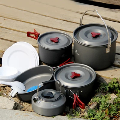 Cheap Fire Maple 6-7 Persons Cooking Pot Set Portable Outdoor Camping Tablewares Camp Cooking Cookware Picnic Outdoor Cutlery FMC-212