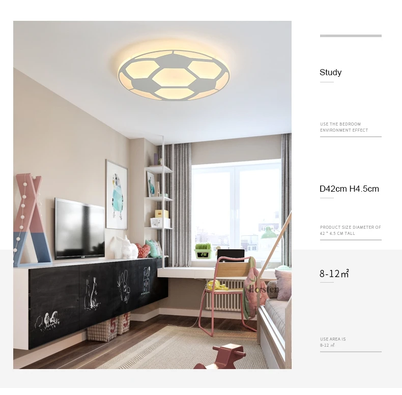 Creative Kids Room Lighting Acrylic Football Design LED Ceiling Lights For Baby Room Child Bedroom Ultra-thin Dimmable Ceiling Lamp (6)