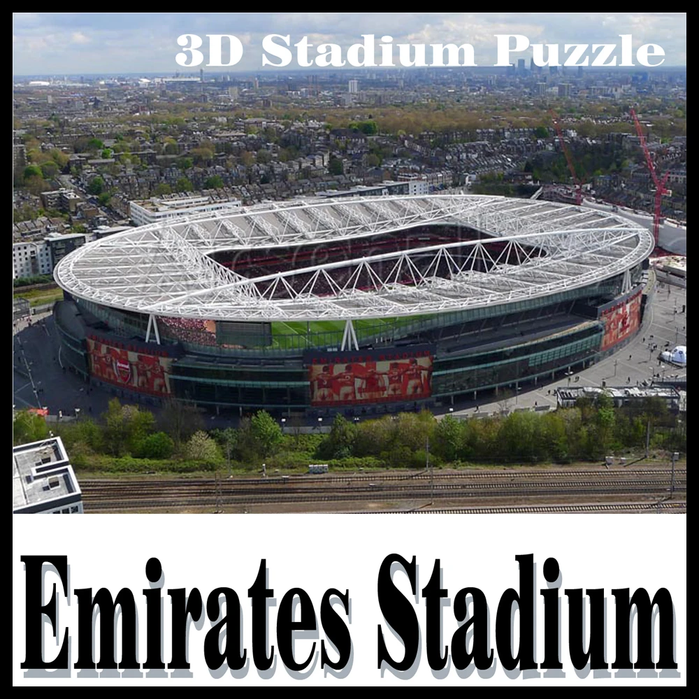 

Clever&happy land 3d puzzle model Emirates Stadium football soccer adult drawings model games for children paper handmade
