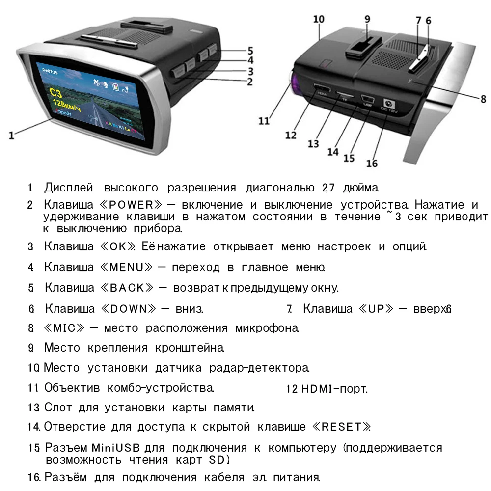 Видеорегистратор Автомобильный видеорегистратор, радар-детектор gps 3 в 1 Автомобильный детектор Камера Full HD 1296P Speedcam Анти радар Антирадары s Dash Cam 1080p WDR(широкий динамический диапазон) dvr