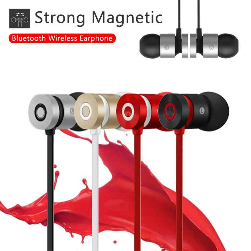 

Strong Magnetic Bluetooth earphone wireless stereo earbuds sport in ear buds blutooth headset for iPhone Sony xiaomi head phone