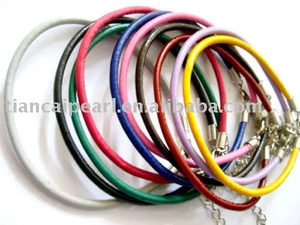 500PCS Fashion Bracelet  2MM real, leather rope