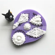 Pendant Jewelry Shape Silicone Mold Fondant Paste Retro Ornaments Pressing Silicone Cupcake Decorating Mold Chocolate Gum Paste