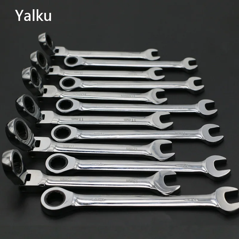 Yalku, трещотка, рукоятка, гаечный ключ, комбинированный гаечный ключ, набор, Трещоточный ключ, хром-ванадиевый 8-13 мм, ручной инструмент, гаечный ключ