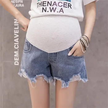 

HziriP 2019 Fashion Cotton High Quality Denim Irregular Pregnancy Care Belly Maternity Shorts Pregnant Clothes Women Short Pants