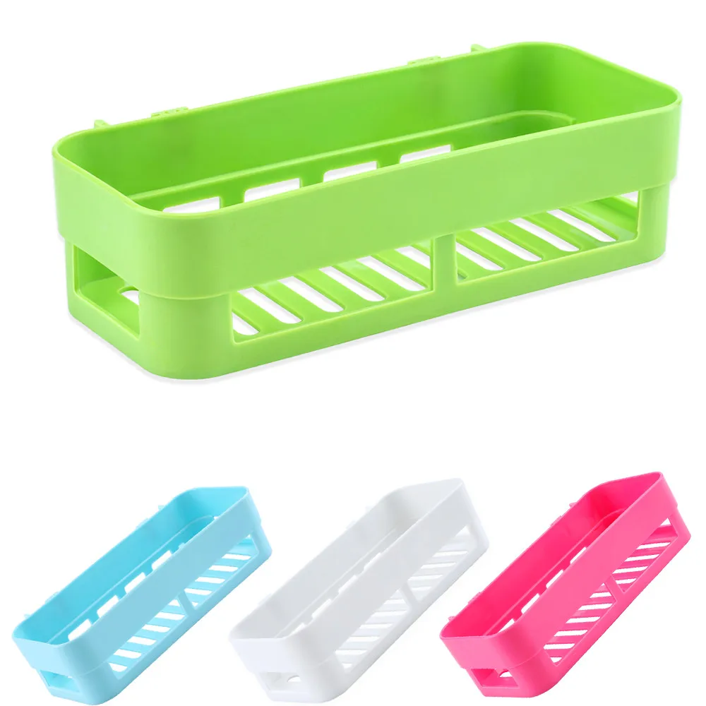 1PC Bathroom shelf Plastic Suction Cup Storage Rack Kitchen Corner