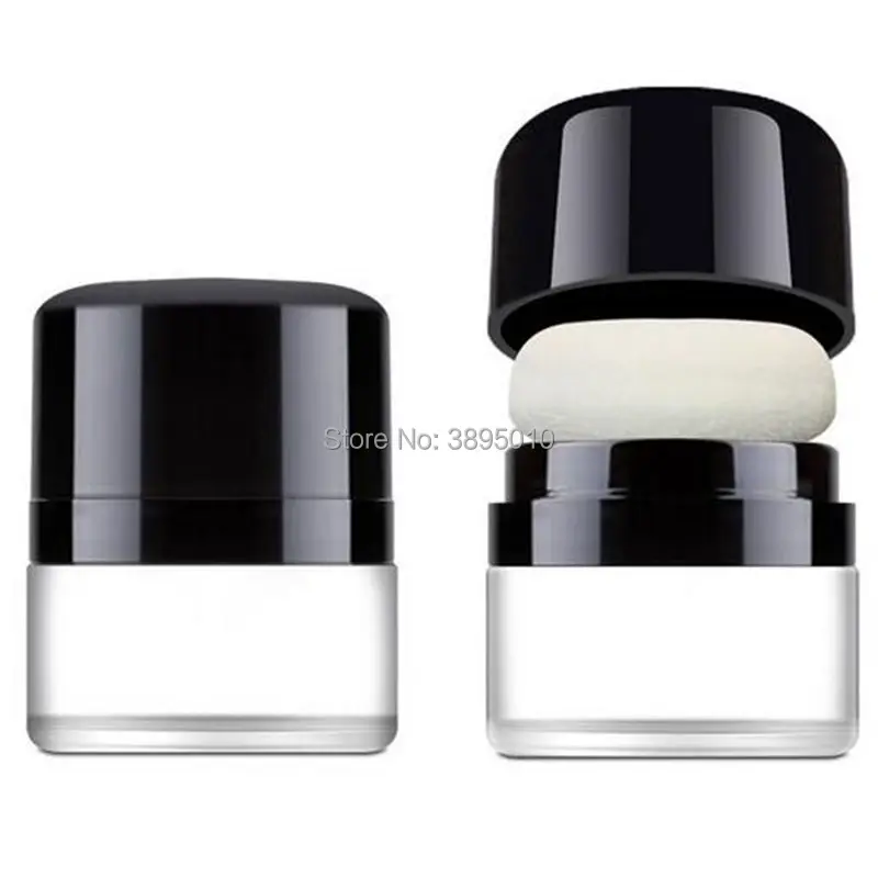 Empty Loose Powder jars With Mirror Powder Puff Black DIY Make up
