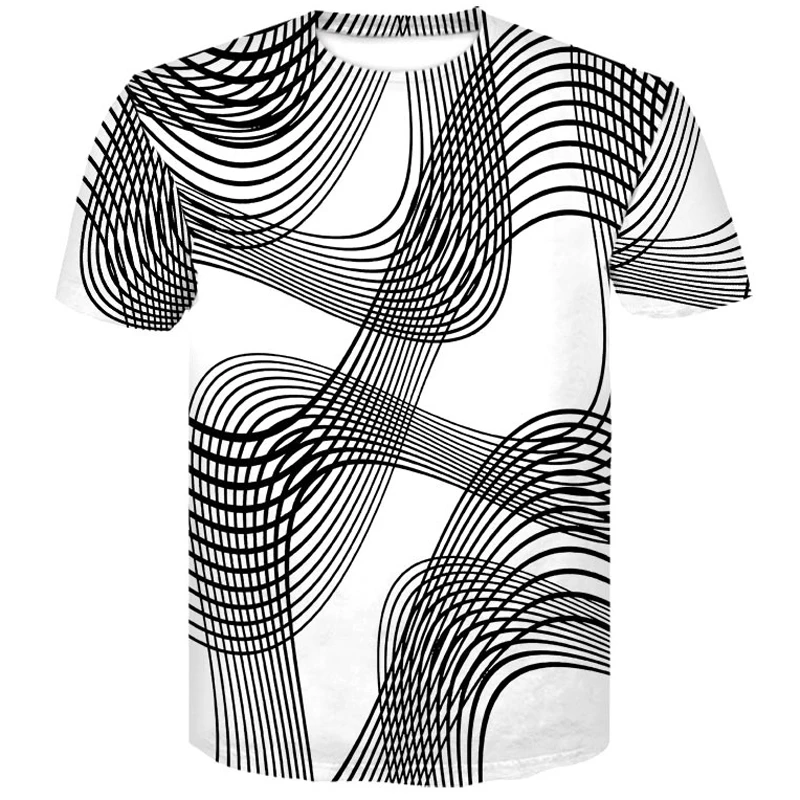 

3D t-shirt Style Fashion Print Short sleeve Men Black And White Vertigo Hypnotic colorful 2019 Summer 3D Printing tshirt homme