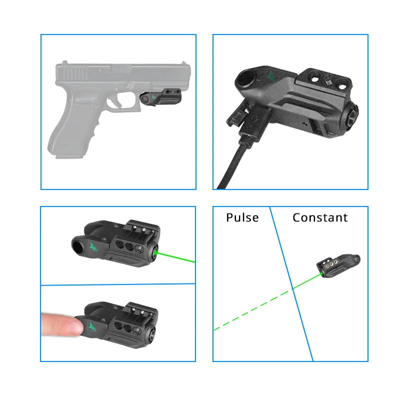 Тактический лазер Зеленая лазерная указка Смарт Управление пистолет зеленый лазер Glock 19 дальний оружие самообороны мира лазера пистолетного