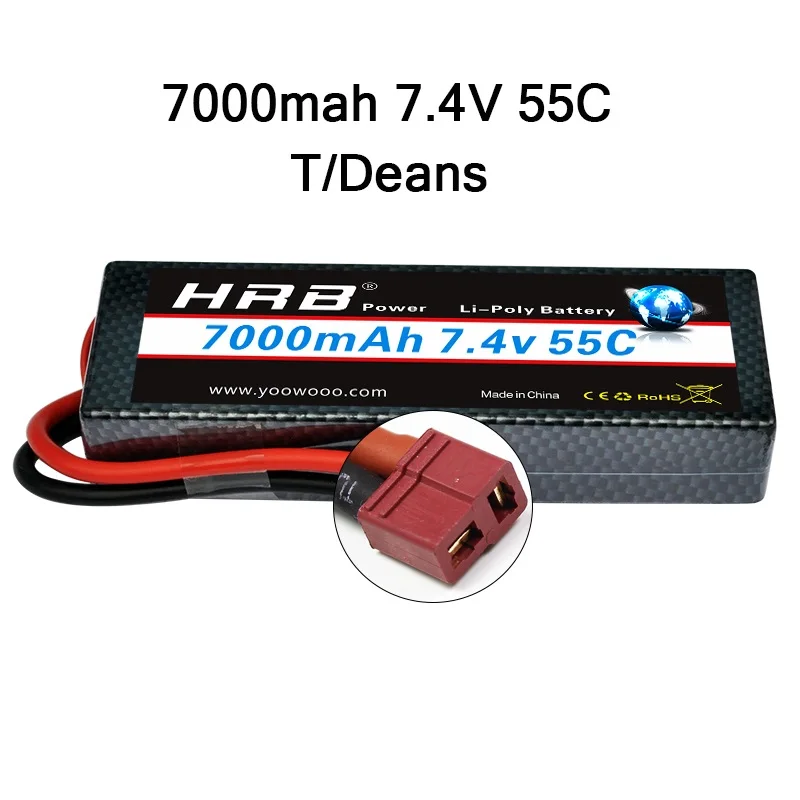 Hrb RC Lipo 1 S 2 S 3 S 4S 5S 3,7 V 7,4 V 11,1 V 14,8 V 18,5 V Батарея 1500 mah 2200 mah 3300 mah 4200 mah 5000 mah 5200 mah 6000 mah 10000 mah - Цвет: 2S 7000mah 55C T HC