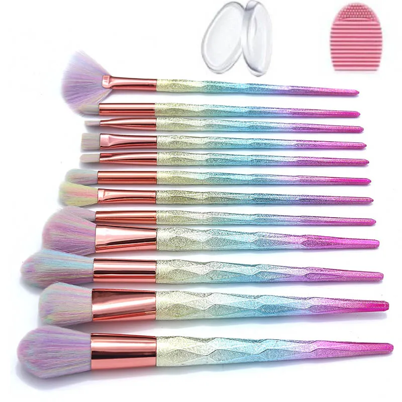 

AiceBeu 7/10/12Pcs Makeup Brushes Make up Foundation Eyebrow Eyeliner Cosmetic Brushes + 2pc Silicone Sponge + 1pc Wash Egg