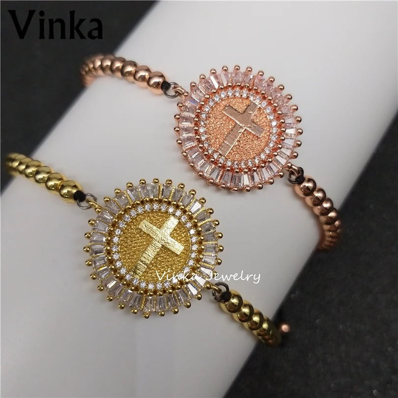 

10PCS Wholesale New Colorful Fatima Madonna Simple Fashion Circular Jewelry Laace CZ Adjustable Bracelet for Women