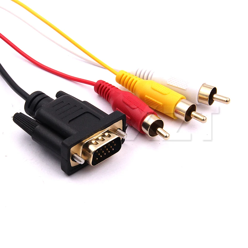 1 5 м HDMI в VGA + RCA Кабель адаптер папа 3RCA видео/аудио av кабель позолоченный