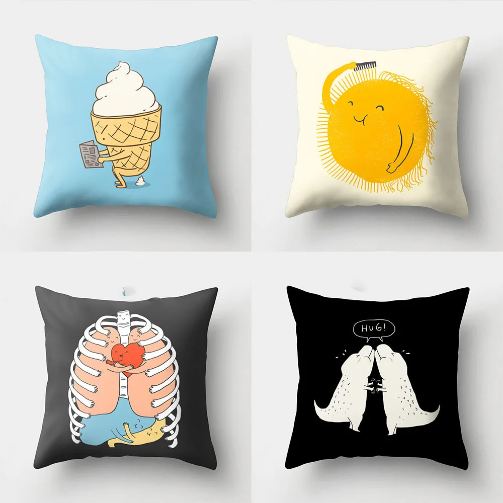 

Lovely Happy Cactus Colourful Ice Cream Precious Agate Prints Cushion Cover Home Decor Sofa Throw Pillow Case