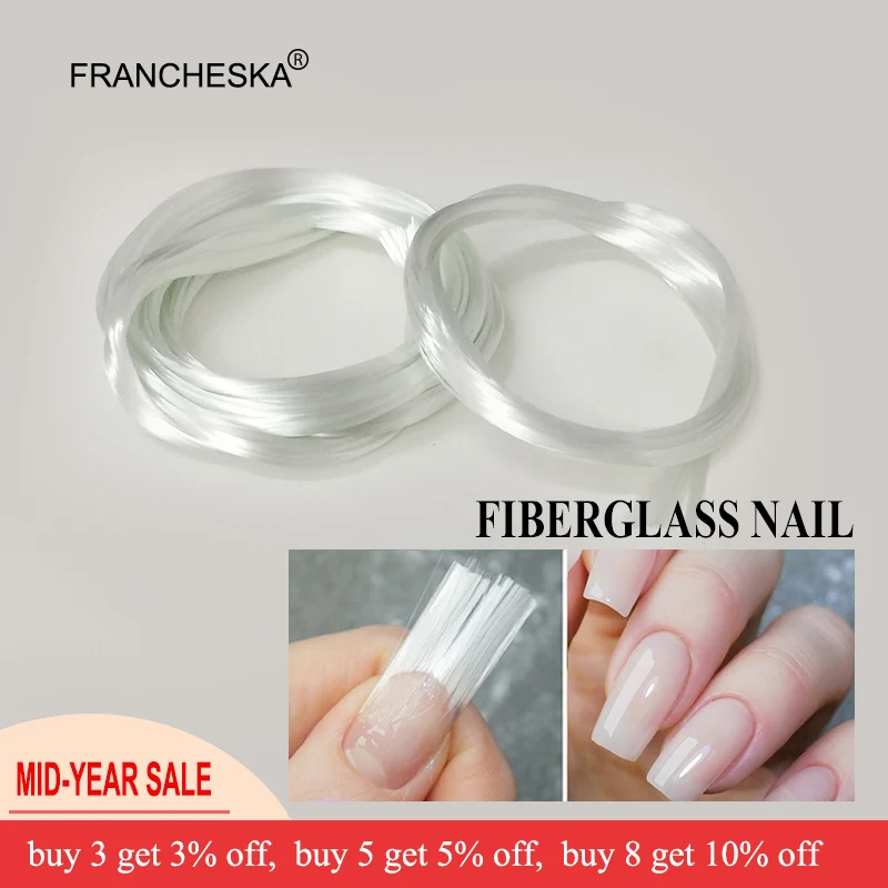 

2019 Nail Fiberglass Quick Builder With Extension Gel Fiber Glass Nail Spa DIY kit Nail Fiber 0.5m/1m/1.5m/2m Form Tools