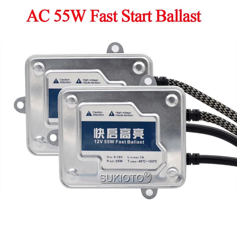 SUKIOTO Car Headlight AC 55W Xenon HID Ballast For 55W HID Replacement Bulb Kit Fast Bright Quick Start 12V Slim Xenon Ballast (51)