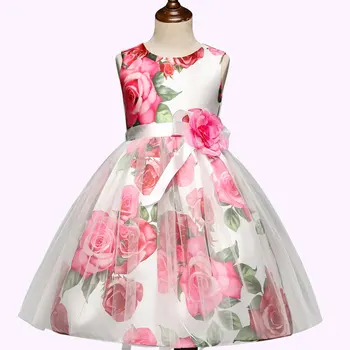 

Carters Hot Sale Microfiber Lace Voile Vestido Infantil Baby Dress Trolls New Printed Dress, Girls Tutu Princess Children Clothe