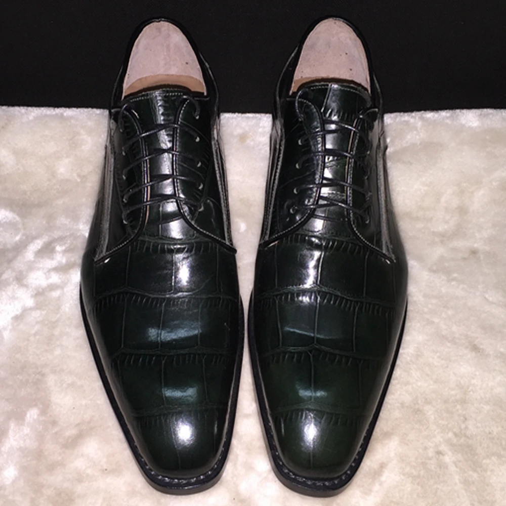 高級カスタムメンズグッドイヤー靴紺タキシード靴グリーンドレス靴ワニ皮のドレスフラッツmsleアリゲータースキン靴 Shoes Green Shoes Navyshoes Navy Blue Aliexpress