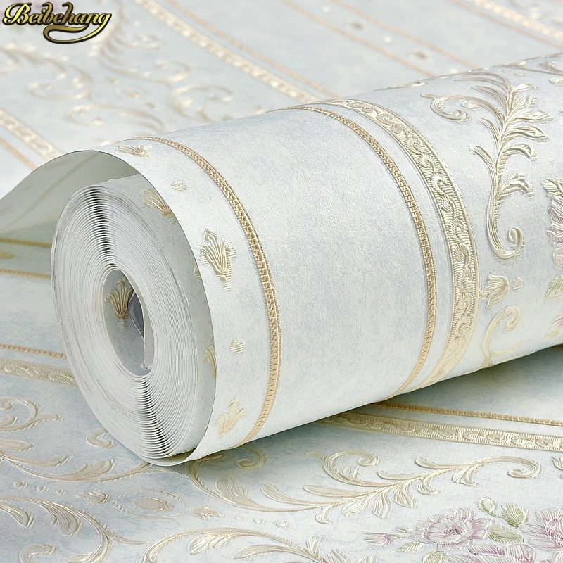 beibehang Simple garden 3D stereo non-woven stripes European self-adhesive wallpaper Bedroom living room wall self-adhesive wall beibehang Simple garden 3D stereo non-woven stripes European self-adhesive wallpaper Bedroom living room wall self-adhesive wall