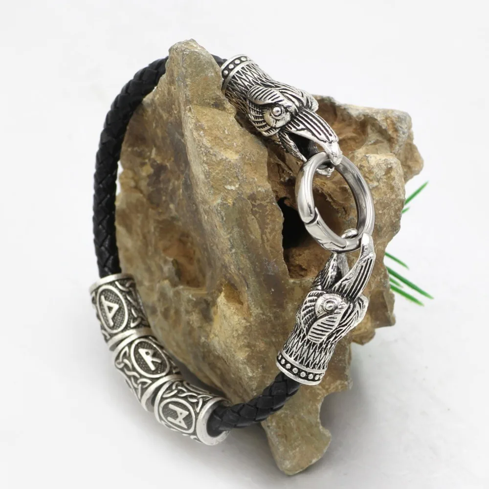 Viking ворона розовый кварц браслет скандинавский норвежский амулет Jewelry Одина