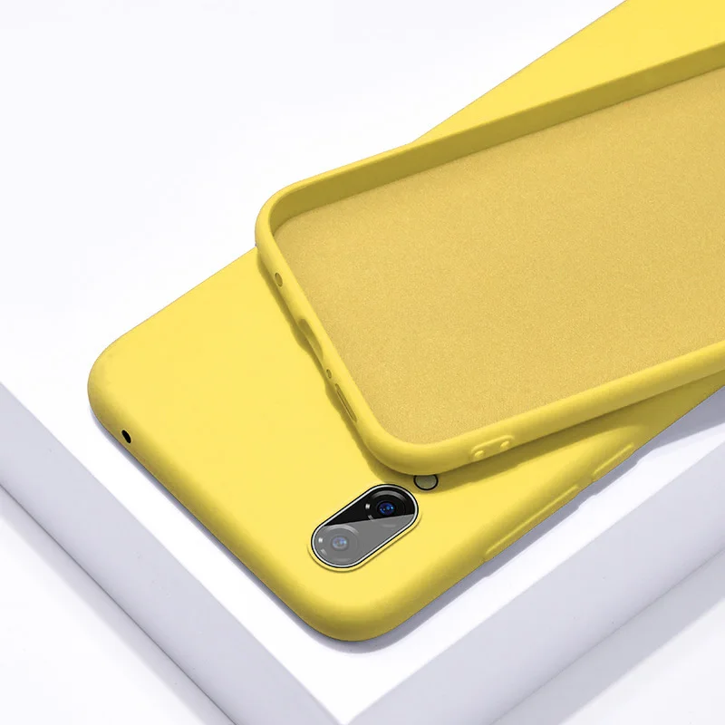 Мягкая накладка из жидкого силикона чехол для samsung Galaxy S10 S9 S8 плюс S10e A10 A20 A30 A40 A50 A60 A70 A80 M10 M20 M30 J4 J6 A6 A7 - Цвет: Yellow