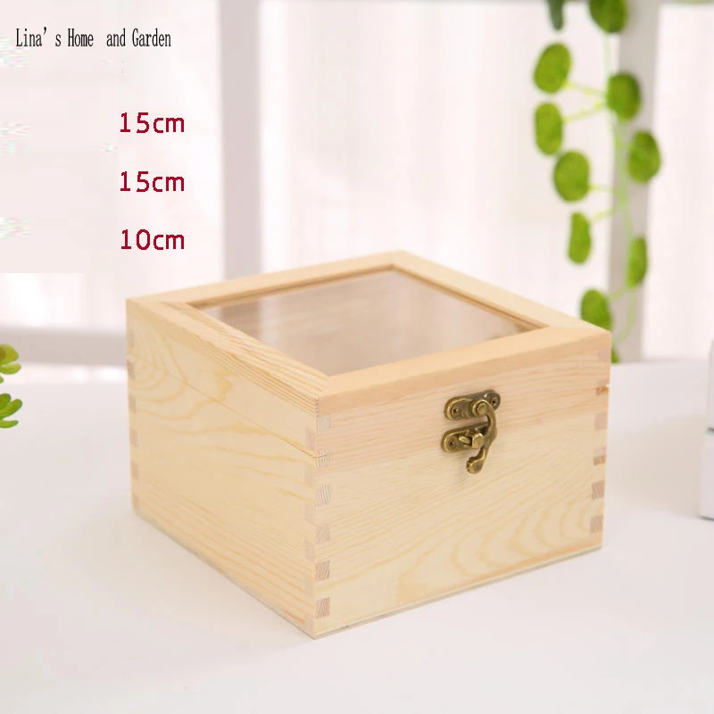 square small primitive original solid jewelry box wood