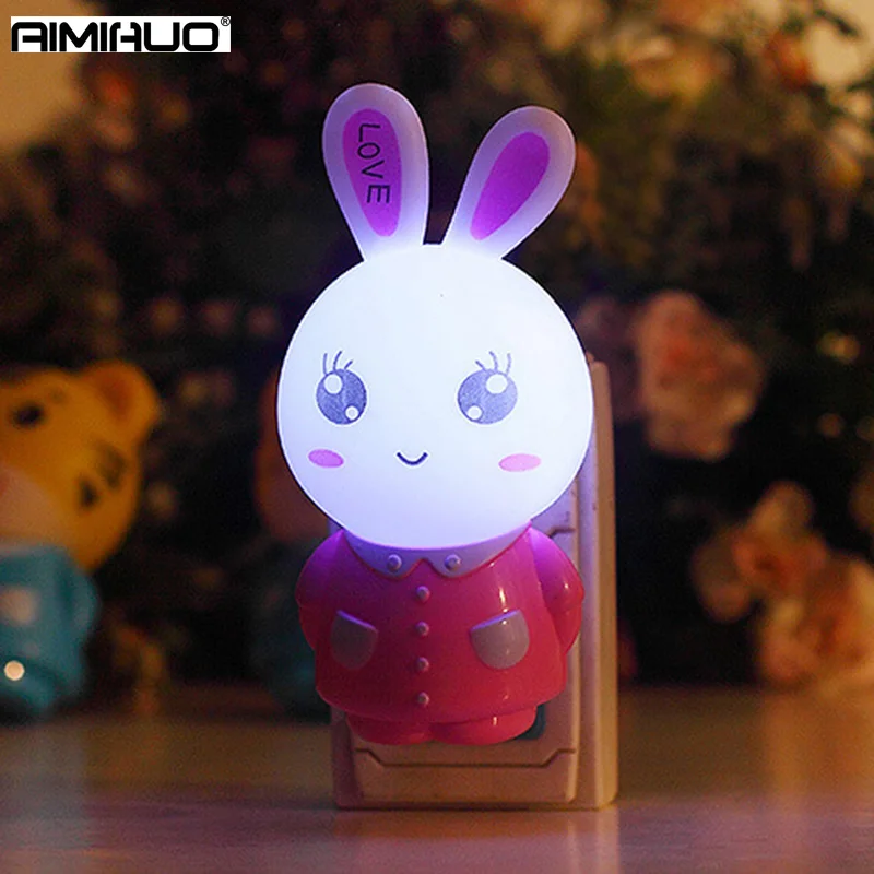 AIMIHUO Sensor Light Cartoon Night Lamp Bedroom Rabbit LED Night Light