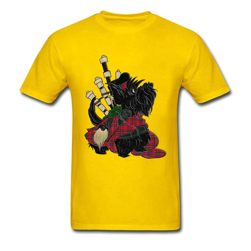 Cute Men T-shirts Round Collar Short Sleeve Pure Cotton Scottie Piper Tops & Tees Funny Tops Tees Drop Shipping Scottie Piper yellow